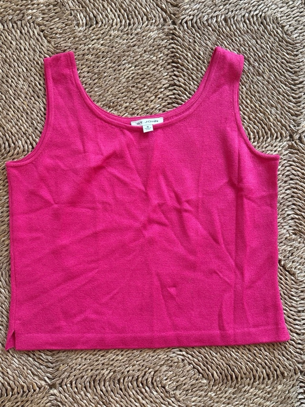 St. John Hot Pink Knit Scoop Neck Tank